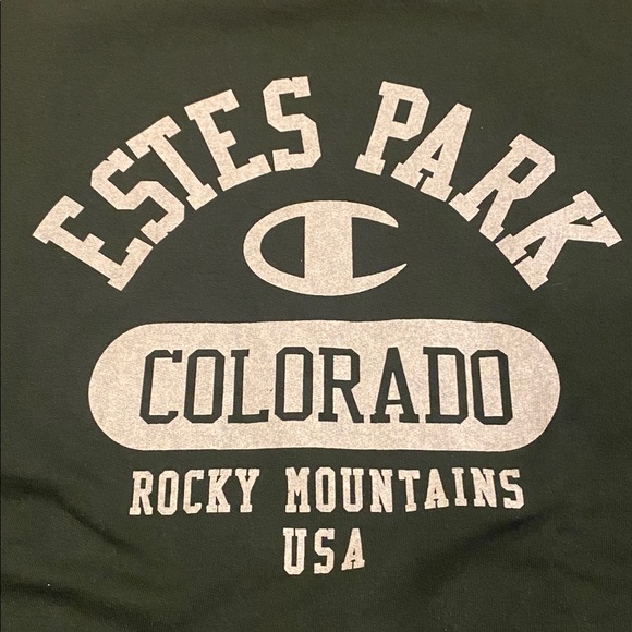 VGUC Champion Dark Green Graphic Sweatshirt Size Small - Picture 2 of 5